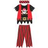 Sincere Party Costume da pirata per bambini, 3 pezzi, costume da pirata per cosplay, adorabile per bambini unisex 7-8 anni