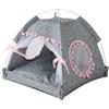Generic Casa per interni per gatti, cuccia per gatti, portatile, per interni ed esterni, cuccia pieghevole per conigli o piccoli animali e pali per tenda (qing, M)