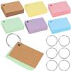 QWORK® 500 Pezzi A8 schede, schede rigate con anelli, 75x45mm schede di vocabolario, flashcards