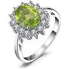 JewelryPalace Kate Middleton Anello Halo Argento 925 Con Naturale Peridoto Verde, Principessa Diana William Anello Donna, Fedina Zirconi Set Gioielli 7