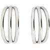 Breil, Collezione Emma, Orecchini Donna, Orecchini a Cerchio Semi-Aperto in Acciaio Lucido, con Tre Archi Geometrici, Chiusura a Farfalla, Altezza 1,5 cm, Larghezza 0,8 cm