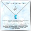 Bramart Collana Pietra Acquamarina Regali per lei Idea Regalo per Ragazza Argento Oro Natale Compleanno Collane Figlia Mamma Sorella - Cofanetto con DEDICA incluso (Pietra Acquamarina Arg)