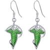 StoryMidir Signore degli anelli orecchini orecchini in argento sterling 925 verde foglia goccia orecchini calze di Natale stuffers regali per le donne