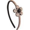 Righe e Pois - Cerchietto per capelli bambina con fiore Glitter, 13 cm, rigido, decorato con pietra centrale, confezione da 1 hairband bimba, fermacapelli glitter (Oro Rosa, Bambina)