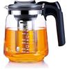 SHOV Teiera in vetro con colino da tè, protezione contro il surriscaldamento, teiera in vetro, filtro in acciaio inox (1500 ml)