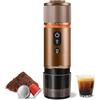 CONQUECO Macchina per caffè espresso portatile : Macchina da caffè portatile batteria per viaggi in campeggio - Riscaldamento rapido in 2,5 minuti - 8 tazze di caffè espresso per una carica - Marrone