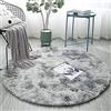 Icegrey Tappeto Rotondo Tappeto Peloso Super Morbido Assorbimento dell'acqua Antiscivolo Tie-Dye Sfumato In Stile per Salotto tavolino Salotto Camera da Letto Computer Sedia, Grigio chiaro, 140cm