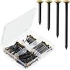 GREATRICH Chiodi Chiodini- Set 120 Chiodi per Quadri (20/25/30/40mm) in Acciaio Inox con Testa Dorata per Cemento/Legno/Cartongesso - Senza Trapano - Con Scatola Organizzatrice