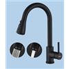 Baollansa Rubinetto Lavello Cucina con Doccetta Estraibile,Rubinetto Cucina con 3 Modalità, Miscelatore Monocomando Lavello Girevole a 360°Rubinetti Lavelli Miscelatori Allungabile (nero)