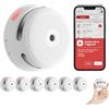 X-Sense Rilevatore di fumo collegato con batteria sostituibile, rilevatore di fumo Wi-FI conforme alla norma EN14604, notifiche tramite l'applicazione, XS01-WX, confezione da 6