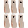 Brute Strength - Maniglie in pelle per mobili - Grigio chiaro - 6 pezzi - 16,5 x 2,5 cm - Maniglia per mobili, maniglia per porte per cucina, bagno, armadi, comò, legno