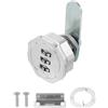 PATIKIL Serratura a Combinazione Cam Lock in Lega di Zinco Senza Chiave a 3 Cifre per Serratura per Armadietti con Cilindro da 5/8 Finitura Cromata Serratura di Sicurezza con Vite Argento