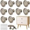 MAIJIAJU 12 pomelli per armadio, vintage, rotondi, con fiori, bronzo | Viti abbinate, effetto bronzo anticato, adatto per cassetti, armadi, comò e ante di mobili