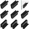 UFURMATE 8Pz Maniglia da Tirare a Bordo in Vetro, Clip per Porte in Vetro, Fermaporta a Scomparsa per Vetrine, Maniglia Nascosta per Vetrine in Vetro (Nero)