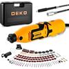 DEKOPRO Kit di utensile multifunzione 170W: DEKOPRO 126pc Kit Multiuso per DIY, Mini trapano elettrico per legno/metallo - con albero flessibile per rettifica, incisione, lucidatura, pulizia (Giallo)