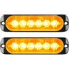YOJZMA Kit da 2 Luci Strobe LED Emergenza, 6 LED Ambra a Montaggio a Superficie, Luci Lampeggianti per Avviso di Pericolo, Compatibili con 12V-24V per Veicoli da Costruzione, Camion, Fuoristrada