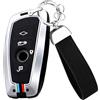 ontto Custodia per Chiavi dell'auto, Adatta per BMW F20, F30, G20, F31, F34, F10, G30, F11, X3, F25, X4, I3, M3, M4, 1, 3, 5, Portachiavi in Metallo, Chiavi, Custodia, Accessori, 4 Tasti, Argento