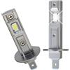 Amztour Lampadina LED Auto H1 4000LM 2Pezzi 20W 6000K Bianco Freddo Abbaglianti e Anabbaglianti Mini H1 Led Super luminosa Dimensioni 1:1 Alogena Sostituzione Diretta Plug and Play Alloggiamento Alluminio