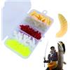 GYCAQAC 100 esche da pesca in acqua dolce, esche artificiali, vermi per pesci, trote, esche da pesca, vermi e pesci, Esca Artificiale Vermi Pesce,Verme Artificiale, Vermi di Plastica Morbida Pesca Verme Esca