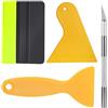 YAMXIN Set da 4 pezzi per applicazione di pellicole - Spatola con feltro, taglierino di precisione con 10 lame, spatola per pellicole, auto, pellicole per finestre, mobili e lavori manuali
