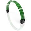 LINKUP - 50cm Cavo di Prolunga di Alimentazione per PC Rivestito in Silicone Guaina Metallica Morbido e Flessibile per Instradare CPU Con Kit a Pettine┃1x 8P (4+4) CPU EPS┃500mm - Verde
