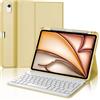 IVEOPPE Custodia Tastiera iPad Air 11 M4 2026/M3 2025/M2 2024, Cover Tastiera Italiano QWERTY Bluetooth Staccabile iPad Air 11 Pollici 2024/2025/2026, Giallo Chiaro