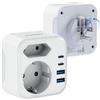 TESSAN Confezione da 2 Adattatore Presa Americana, Compatto e Pieghevole Adattatore USA Italia con 4 USB, Ricarica Rapida USB C 20W, Presa Americana per Canada Messico Thailandia Cuba Perù, Tipo B