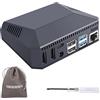 GeeekPi Argon One - Case in alluminio per Raspberry Pi 4 con ventola, dissipatore di calore in alluminio, pulsante di accensione, supporta retrogaming, film e musica
