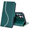 laddutoi Cover per Samsung Galaxy S25 Ultra 5G, Custodia Flip Case in Pelle PU [Slot Carte] [Supporto Stand] [Magnetica], Libro Portafoglio Antiurto Custodia per Samsung S25 Ultra 5G, Verde