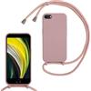 FERLAN Custodia per iPhone 16E/iPhone 17E Cover con Cordino,Rosa Silicone Antiurto TPU Morbido Case Corda Collana Necklace Regolabile Stylish con Catena Ultra Sottile Cover per iPhone 16E/17E,Rosa sabbia
