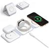 Tepow Caricatore Wireless iPhone, 3 in 1 Stazione Ricarica Pieghevole per Apple Watch 10/9/8/Ultra/7/SE,iPhone 17/16/15/14/13/12, Magnetico Caricabatterie Wireless Base Ricarica i-Phone Apple Watch Airp