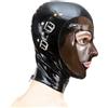 GREEFEI Maschera in Lattice Cappuccio Gomma con Benda e Bocca Staccabili, Copricapo Cerniera Posteriore Fatto a Mano M
