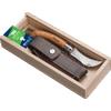 Opinel Coltello con lama ripiegabile per funghi in scatola legno con guaina per cintura, da collezione Virobloc, lama inox