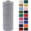 MOMAHUA 2mm Cotone Macramè 100% Naturale,Grigio 100m Filato Non Sbiancato Senza Chimici per DIY, Bomboniere, Decorazioni - Cordame in Cotone per Crafts
