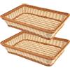 RT&BS 2 Pezzi Cestino da Pane Rettangolare in Vimini, Cesti da Frutta in Vimini, Cestino Pasquale, Cesto da Esposizione e Conservazione Intrecciato a Mano per Pane, Verdura, Frutta, Snack (Bicolor, G)