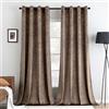 MIULEE Tenda per Camera da Letto in Velluto per Interni Letto Matrimoniale Tende per Finestre Tende per Soggiorno Moderne con Anelli Stampate d'oro Decorative 2 Pannelli 140X280 cm Marrone