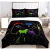 SHUAIG Copripiumino da gioco Set di biancheria da letto per gamepad Set di biancheria da letto Copriletto e copricuscino in microfibra con stampa lenzuola.(Colore, 200x200cm)