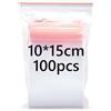 Zhtulck Sacchetti di plastica trasparenti richiudibili, 10 x 15 cm, 100 sacchetti con chiusura ermetica, spessi e durevoli, sigillabili per cucina, forniture per ufficio, cancelleria ecc.
