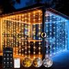 Circlio 600LED Tenda Luminosa Natale Esterno Interno, 6m x 3m Tenda Luci Natale Esterno con Telecomando e APP, 17 Modalità, LED Cascata Luci Natale per Giardino Matrimonio Natalizie (Bianco Caldo e Freddo)