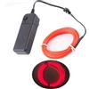 CAM2 Filo di luci al neon a batteria, alta luminosità, filo elettroluminescente, multicolore, filo EL per feste di Natale, interni ed esterni, matrimoni, pub (rosso)
