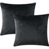 AMEHA Confezione da 2 federe per cuscini 45x45cm in velluto riccio quadrato Copricuscini Decorativi con la Cerniera Invisibile, per divano, soggiorno (Nero)