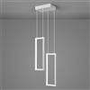ZPBSJ Lampada Da Cucina Moderna Dimmabile LED Lampadario in Bianco 2 anelli Lampada Rettangolare Per Ristorante, Camera Daletto, Corridoio Soggiorno