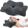 DONAMA Cuscino Cervicale per Dormire, Cuscino Ergonomico Cervicale per Dormitori Laterali, Supini e Proni, Cuscino per Cervicale con Federa Sfoderabile e Lavabile (Grigio Scuro, 63x38x14 cm)
