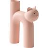 Yuaaoh Vaso per Fiori a Forma di Gatto in Ceramica - Carino, Minimalista, Boho per Decorazione Centrotavola Cucina Casa Soggiorno (Rosa)