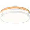 Vikaey Plafoniera LED Soffitto Legno Bianco,Moderna 24W Lampada da Soffitto Rotonda Ø30cm,Plafoniere LED 4000K per Camera da Letto,Bagno,Cucina,Soggiorno,Corridoio,Balcone,Studio