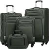 COOLIFE Set Valigie 4 Pezzi Morbide 58/66/80cm e 1 Borsa a Tracolla Grande