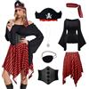 YQVGFBY Costume da Pirata Donna, Vestito Medievale Vichingo, Per Halloween, Carnevale, Cosplay (Nero, XXL)