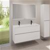 evineo ineo5 evo mobile La: 120 cm con 2 scomparti estraibili, lavabo doppio slim bianco, con specchio illuminato ineo,, BE0837WH+BE0959WM+BEA012MI, ineo5 evo [Mobili da Bagno > Set Mobili da Bagno]