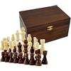 PrimoLiving Scacchi in Legno con Feltro, Taglia L, Set da 32 Pezzi, Re Altezza 79 mm, Scatola di Legno, 3+ Anni