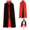 MagiSel Mantello per Costume di Halloween, Mantello Vampiro, Cappa da Carnevale - Nero Rosso, 90 cm, per Bambini, Party e Cosplay